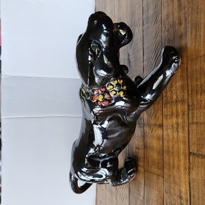 Vintage MCM Hand Painted BLACK PANTHER Statue